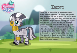 Size: 1280x893 | Tagged: safe, artist:aleximusprime, zecora, zebra, flurry heart's story, g4, bio card, open mouth