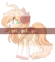 Size: 1664x1873 | Tagged: safe, artist:miioko, oc, oc only, pony, blood, colored hooves, horns, nosebleed, simple background, watermark, white background