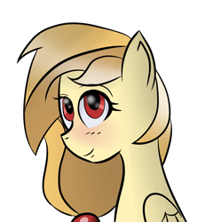 Size: 1525x1650 | Tagged: safe, artist:lucky-em, oc, oc only, oc:alice goldenfeather, pegasus, pony, bust, eyelashes, pegasus oc, simple background, smiling, solo, transparent background, wings