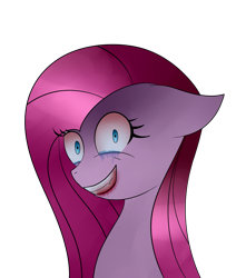 Size: 1397x1650 | Tagged: safe, artist:lucky-em, pinkie pie, earth pony, pony, g4, bust, eyelashes, female, mare, pinkamena diane pie, simple background, smiling, transparent background