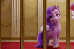 Size: 640x428 | Tagged: safe, screencap, pipp petals, zipp storm, pegasus, pony, g5, my little pony: a new generation, spoiler:my little pony: a new generation, adorapipp, animated, bars, cropped, cute, female, folded wings, gif, jumping, lidded eyes, mare, purple mane, purple tail, royal sisters (g5), shadow, siblings, sisters, spread wings, tail, talking, unshorn fetlocks, wings
