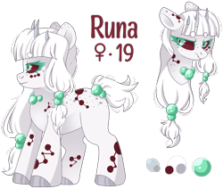 Size: 1794x1521 | Tagged: safe, artist:cinnamontee, oc, oc only, oc:runa, monster pony, original species, spiderpony, female, horns, simple background, solo, transparent background