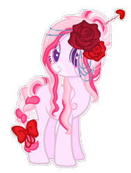 Size: 764x1008 | Tagged: safe, artist:dashyowo, oc, oc only, oc:love dustry, earth pony, pony, female, flower, mare, simple background, solo, transparent background