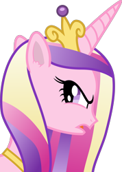 Size: 2494x3500 | Tagged: safe, artist:frownfactory, princess cadance, pony, a canterlot wedding, g4, angry, crown, female, high res, horn, jewelry, mare, regalia, simple background, solo, transparent background, vector