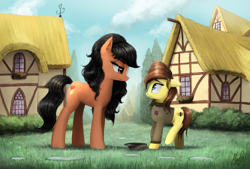 Size: 3399x2304 | Tagged: safe, artist:magfen, oc, oc only, oc:clover, oc:huniebuns, earth pony, pony, clothes, duo, female, high res, officer, star wars, uniform