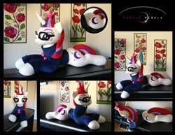 Size: 1280x990 | Tagged: safe, artist:purplenebulastudios, moondancer, pony, g4, irl, lying down, photo, plushie, prone, solo