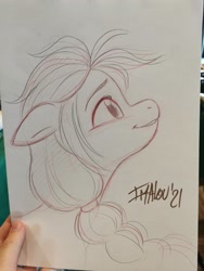 Size: 1536x2048 | Tagged: safe, artist:imalou, sunny starscout, earth pony, pony, g5, my little pony: a new generation, female, grin, mare, sketch, smiling, solo, traditional art