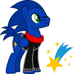 Size: 933x951 | Tagged: safe, artist:jazzys-ponies, oc, oc:cobalt star, pony, base used, clothes, cutie mark, glasses, reference sheet, scarf, simple background, solo, sonic the hedgehog, sonic the hedgehog (series), sweater, transparent background