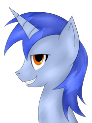 Size: 2117x2833 | Tagged: safe, artist:lucky-em, oc, oc only, oc:aeon of dreams, pony, unicorn, bust, grin, high res, horn, male, simple background, smiling, solo, stallion, transparent background, unicorn oc