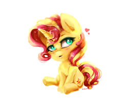 Size: 3600x3000 | Tagged: safe, artist:hemastral, sunset shimmer, pony, unicorn, g4, blushing, chest fluff, colored pupils, cute, ear fluff, female, heart, heart eyes, high res, mare, shimmerbetes, simple background, sitting, solo, transparent background, wingding eyes