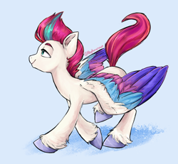 Size: 1200x1110 | Tagged: safe, artist:rhythmcrown, zipp storm, pegasus, pony, g5, my little pony: a new generation, female, mare, profile, signature, simple background, smiling, solo, spread wings, wings