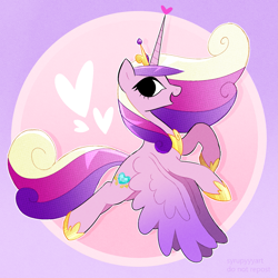 Size: 1917x1917 | Tagged: safe, artist:syrupyyy, princess cadance, alicorn, pony, g4, crown, hoof shoes, jewelry, open mouth, regalia