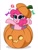 Size: 2942x3826 | Tagged: safe, alternate version, artist:kittyrosie, pinkie pie, earth pony, pony, g4, :p, blushing, candy, cute, diapinkes, female, food, halloween, heart eyes, hiding, high res, holiday, lollipop, mare, owo, pumpkin, simple background, smiling, solo, tongue out, white background, wingding eyes