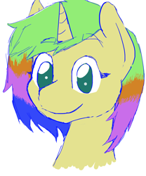 Size: 1500x1800 | Tagged: safe, artist:zombietator, oc, oc only, pony, unicorn, horn, simple background, smiling, solo, unicorn oc, white background