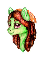 Size: 361x513 | Tagged: safe, artist:skior, tree hugger, pony, g4, solo, traditional art