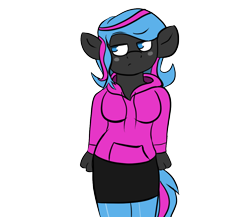 Size: 1100x955 | Tagged: safe, artist:tranzmuteproductions, oc, oc only, oc:obabscribbler, earth pony, anthro, clothes, earth pony oc, shorts, simple background, solo, transparent background, unamused