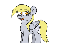 Size: 1100x800 | Tagged: safe, artist:tranzmuteproductions, derpy hooves, pegasus, pony, g4, :d, eyelashes, female, mare, open mouth, open smile, simple background, smiling, solo, transparent background, wings