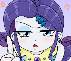Size: 740x640 | Tagged: safe, artist:batipin, rarity, equestria girls, g4, angry, blushing, cross-popping veins, female, looking at you, open mouth, scolding, solo