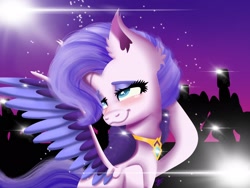 Size: 2160x1620 | Tagged: safe, artist:galaxy swirl, queen haven, pegasus, pony, g5, my little pony: a new generation, spoiler:g5, blushing, camera, camera flashes, female, jewelry, lidded eyes, mare, necklace, smiling