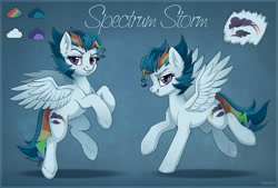 Size: 2000x1348 | Tagged: safe, artist:scheadar, oc, oc only, oc:spectrum storm, pegasus, pony, reference sheet, solo