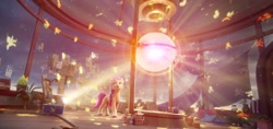 Size: 1908x902 | Tagged: safe, screencap, sunny starscout, earth pony, pony, g5, my little pony: a new generation, spoiler:my little pony: a new generation, 3d, beautiful, female, indoors, lighting, lights, mare, sunny starscout's lighthouse