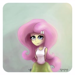 Size: 4096x4096 | Tagged: safe, artist:jearknds, fluttershy, equestria girls, g4, arm behind back, cute, female, shyabetes, solo