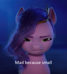 Size: 619x686 | Tagged: safe, edit, edited screencap, screencap, pipp petals, pegasus, pony, g5, my little pony: a new generation, spoiler:my little pony: a new generation, 3d, angry, female, mare, meme, pipp is short, pipp is smol, smol, solo