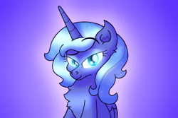 Size: 2760x1845 | Tagged: safe, artist:iceflower99, princess luna, alicorn, pony, g4, dreamworks face, eyebrows, eyebrows visible through hair, female, filly, high res, looking at you, s1 luna, smiling, smiling at you, solo, woona, young luna, younger, youtube link