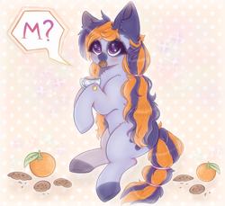 Size: 1200x1100 | Tagged: safe, artist:saltyvity, oc, oc only, earth pony, pony, commission, cookie, cute, food, orange, solo, sparkles, tail, tea