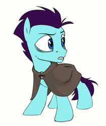 Size: 571x680 | Tagged: safe, artist:jewellier, oc, oc only, oc:mist dribble, earth pony, pony, clothes, coat, male, oda 997, simple background, stallion, young