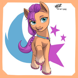 Size: 2000x2000 | Tagged: safe, artist:nlhetfield, sunny starscout, earth pony, pony, g5, my little pony: a new generation, cutie mark background, female, high res, solo