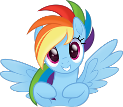 Size: 5000x4367 | Tagged: safe, artist:negatif22, rainbow dash, pegasus, pony, my little pony: pony life, pony life, .svg available, alternate hairstyle, bust, cute, dashabetes, female, g4.5 to g4, looking at you, mare, movie accurate, portrait, simple background, smiling, solo, spread wings, transparent background, vector, wings