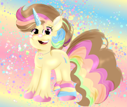 Size: 2475x2078 | Tagged: safe, artist:doraeartdreams-aspy, oc, oc only, oc:peace star, pony, unicorn, g5, female, high res, jewelry, necklace, solo
