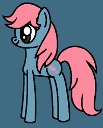 Size: 368x456 | Tagged: safe, artist:rainbowbro58, baby cuddles, earth pony, pony, g1, g4, baby, baby pony, blue background, cuddlebetes, cute, female, filly, g1 to g4, generation leap, ms paint, simple background, smiling, solo