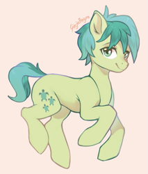 Size: 535x627 | Tagged: safe, artist:ginjallegra, sandbar, earth pony, pony, g4, looking at you, male, simple background, smiling, solo, stallion