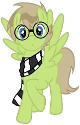 Size: 1463x2272 | Tagged: safe, artist:telasra, oc, oc only, pegasus, pony, :o, clothes, glasses, hipster, male, open mouth, pegasus oc, raised hoof, scarf, simple background, smiling, solo, stallion, transparent background, wings