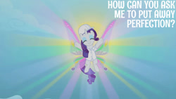 Size: 1280x720 | Tagged: safe, edit, edited screencap, editor:quoterific, screencap, rarity, pony, unicorn, g4, season 1, sonic rainboom (episode), cute, eyes closed, female, mare, raribetes, smiling, solo