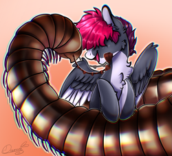 Size: 2025x1835 | Tagged: safe, artist:damayantiarts, oc, oc only, millipede, pegasus, pony, solo