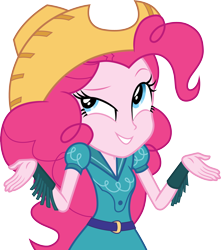 Size: 3000x3400 | Tagged: safe, artist:cloudy glow, pinkie pie, equestria girls, g4, my little pony equestria girls: friendship games, .ai available, clothes, cowboy hat, female, hat, high res, simple background, solo, transparent background, vector