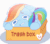 Size: 1591x1385 | Tagged: safe, artist:auroracursed, rainbow dash, pegasus, pony, g4, animated, box, bronybait, cute, dashabetes, eyebrows, eyebrows visible through hair, female, floppy ears, folded wings, gif, into the trash it goes, mare, multicolored hair, multicolored mane, multicolored tail, no pupils, pony in a box, pony shaming, rainbow hair, rainbow tail, shadow, simple background, solo, tail, teary eyes, teeth, trash, white background, wings