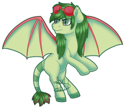 Size: 1920x1650 | Tagged: safe, artist:spokenmind93, oc, oc only, oc:acacia spirit, bat pony, pony, bat pony oc, goggles, simple background, solo, transparent background