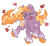 Size: 1272x1174 | Tagged: safe, artist:plushiepoms, autumn crisp, earth pony, pony, g3, autumn, blonde, fanart, fluffy, heart mark, leaves, leaves in hair, one eye closed, orange hair, purple coat, simple background, solo, tongue out, transparent background, unshorn fetlocks, wink