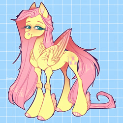 Size: 1280x1280 | Tagged: safe, artist:sadelinav, fluttershy, pegasus, pony, g4, abstract background, solo