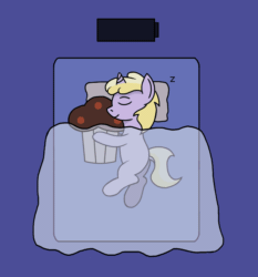 Size: 1332x1427 | Tagged: safe, artist:gogglesparks, dinky hooves, pony, unicorn, g4, animated, charging, cute, female, filly, food, muffin, sleeping, solo
