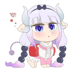 Size: 2000x2000 | Tagged: safe, artist:wispy tuft, dragon, pony, anime, backpack, blursed image, cute, female, filly, foal, hair beads, high res, horns, kanna kamui, lolita fashion, miss kobayashi's dragon maid, ponified, simple background, solo, transparent background