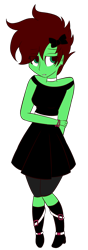 Size: 1036x2943 | Tagged: safe, artist:lucky-em, oc, oc only, oc:emerald, equestria girls, g4, bow, clothes, dress, equestria girls-ified, female, hair bow, simple background, solo, transparent background