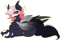 Size: 1774x1186 | Tagged: safe, artist:razinoats, oc, oc only, pegasus, pony, eyelashes, face paint, lying down, male, pegasus oc, prone, simple background, solo, stallion, transparent background, wings