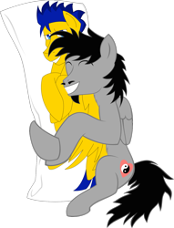 Size: 1241x1628 | Tagged: safe, artist:simonsartbookservice, flash sentry, pegasus, pony, g4, beard, body pillow, facial hair, male, simple background, smiling, stallion, transparent background, vincent tong