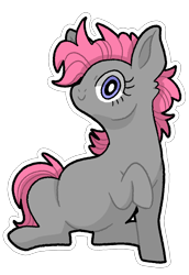 Size: 1100x1600 | Tagged: safe, artist:rainbowheartunicorn, snuzzle, pony, g1, c:, raised hoof, simple background, smiling, solo, transparent background, white outline