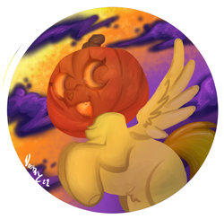 Size: 1222x1195 | Tagged: safe, artist:nootaz, oc, oc:caramel drop, bewitching yuumi, halloween, holiday, icon, league of legends, pumpkin, yuumi